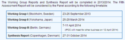 13. IPCC AR5 timetable